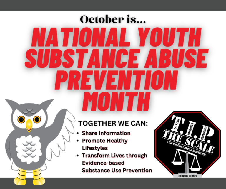 October is National Youth Substance Abuse Prevention Month Tip The Scale